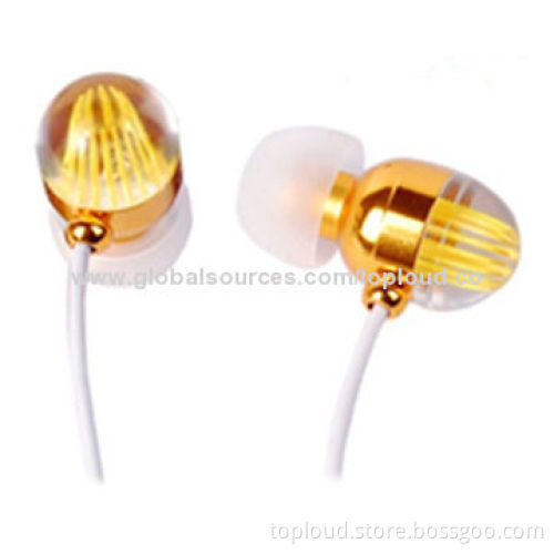 Metal In-ear Earbuds with Mic, 20Hz to 20,000Hz Frequency Response Range